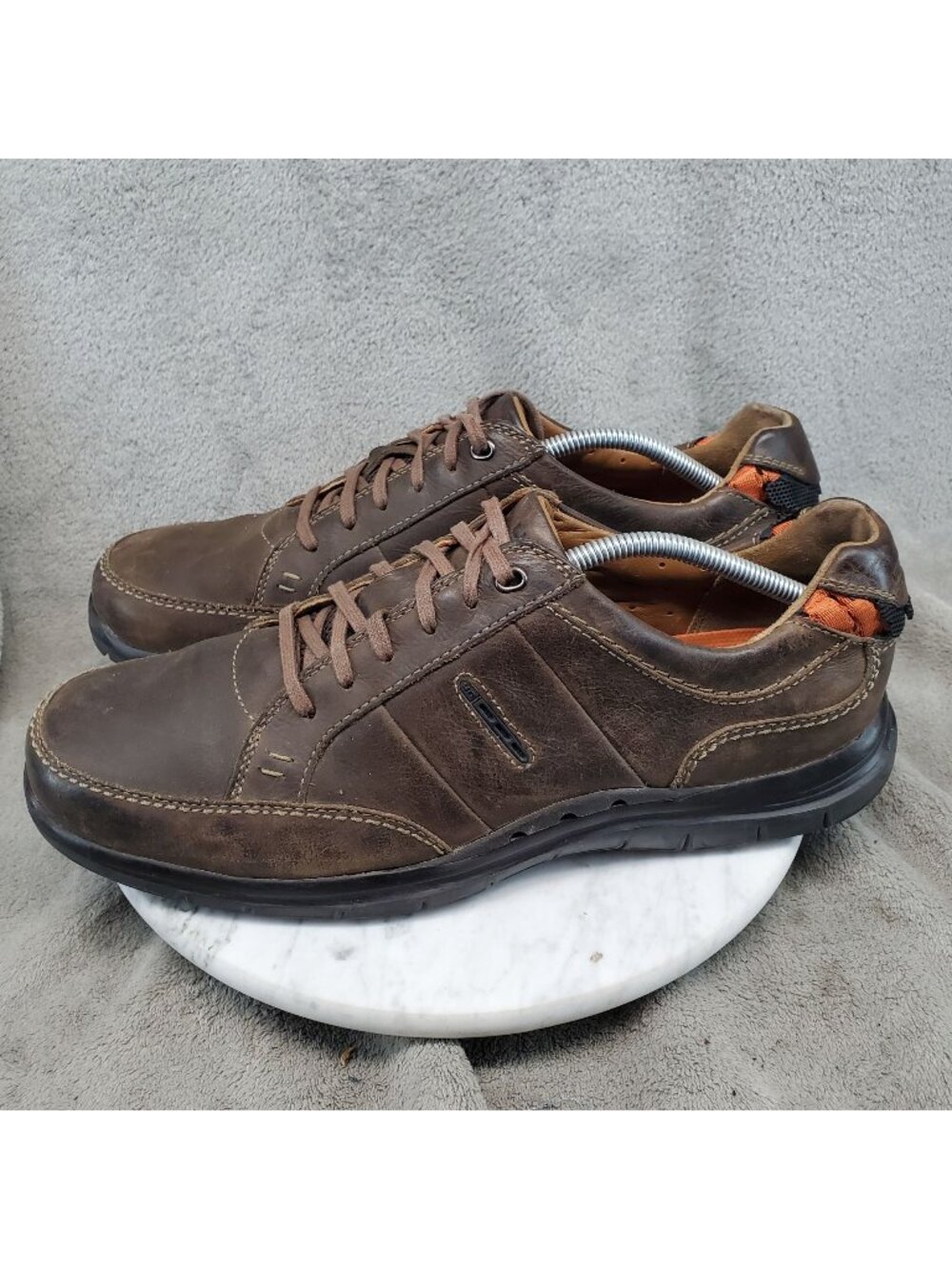 Clarks Shoes Mens Size 12 Brown Leather Unstrutured Preston Oxford *Read*